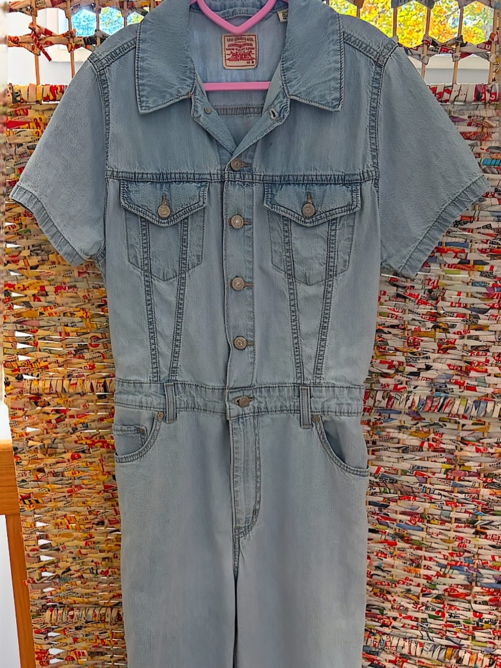 Short-Sleeve M Levi Denim Jumpsuit